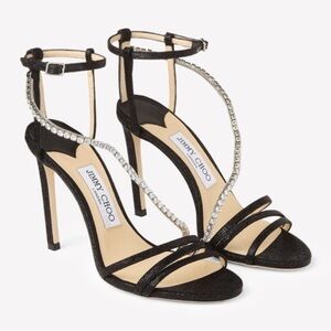 Jimmy Choo Black Heels with Silver Accents